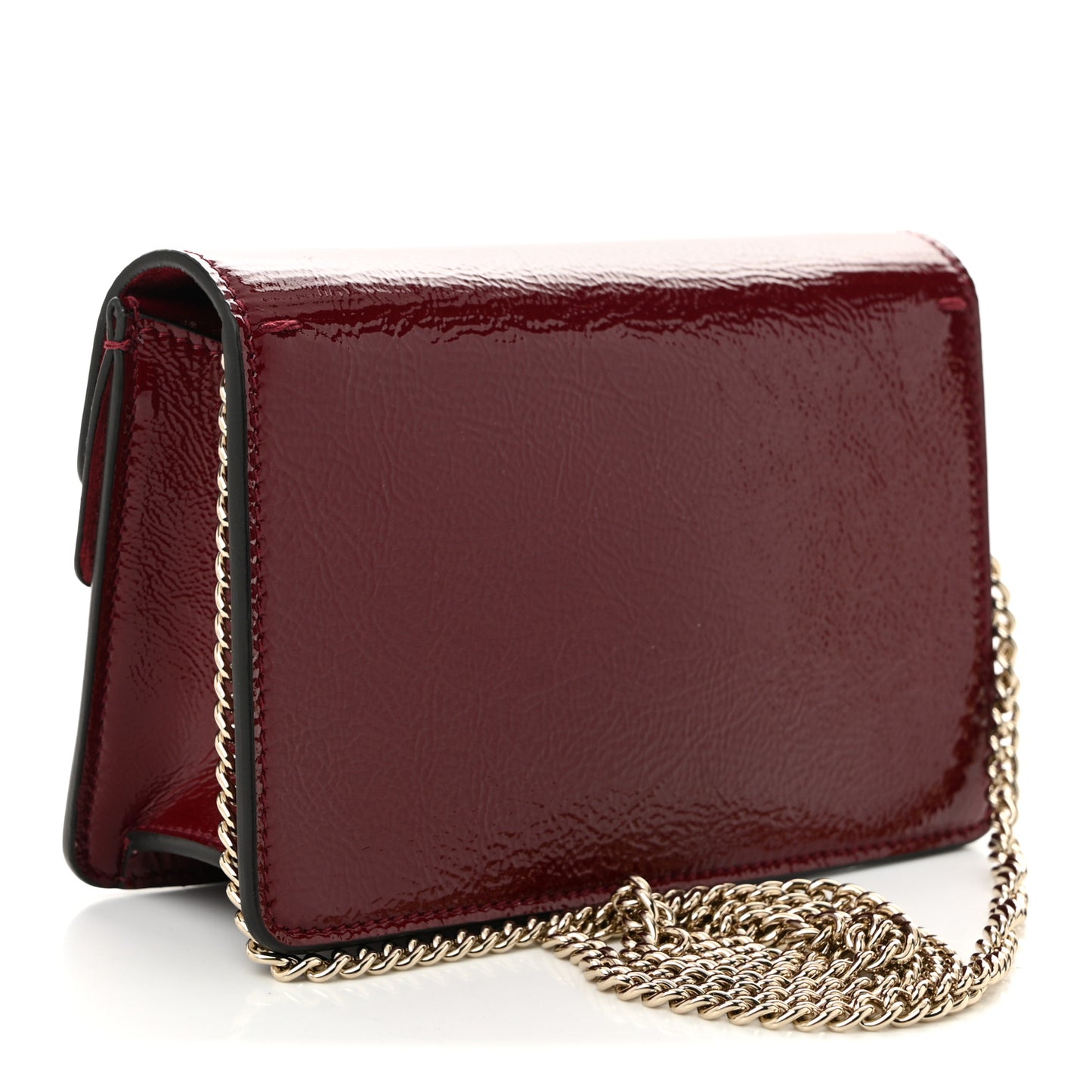Crinkled Patent Mini Dionysus Shoulder Bag Rosso Ancora Red