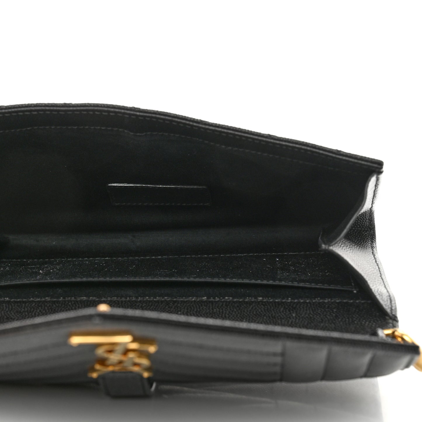 Grain De Poudre Textured Mixed Matelasse Triquilt Monogram Clutch Black