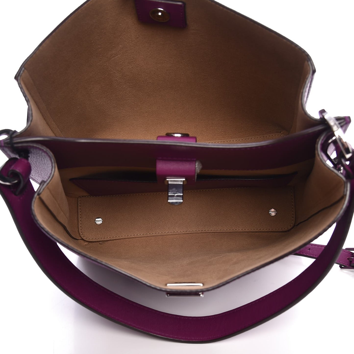 Grained Calfskin Medium Milla Hobo Purple