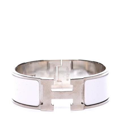Hermes Enamel Wide Clic Clac H Bracelet PM White 1 of 6