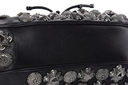 Burberry Calfskin Mason Warrior Studded Hobo Black 12 of 14