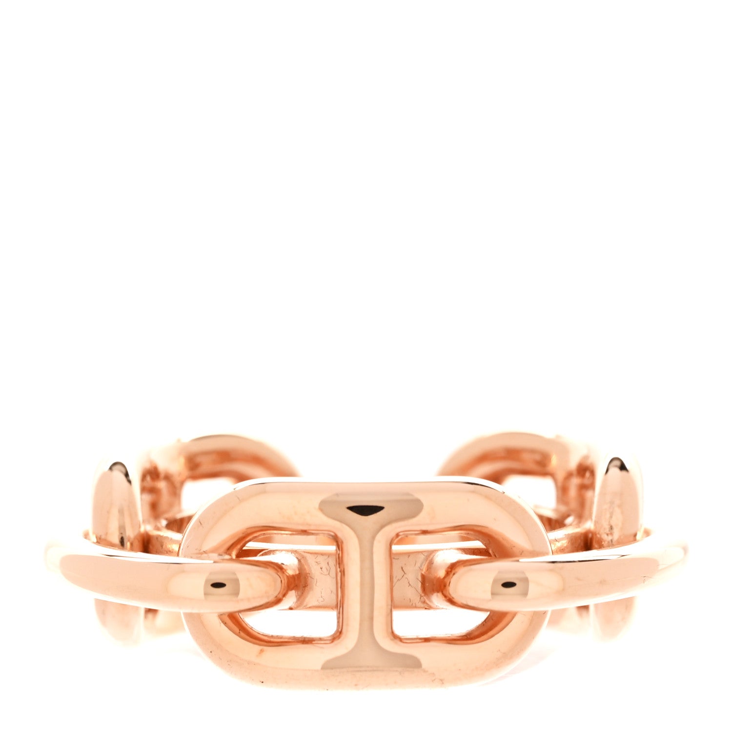 Hermes Plated Brass Regate Scarf Ring Plaqué Or Rose 1 of 5