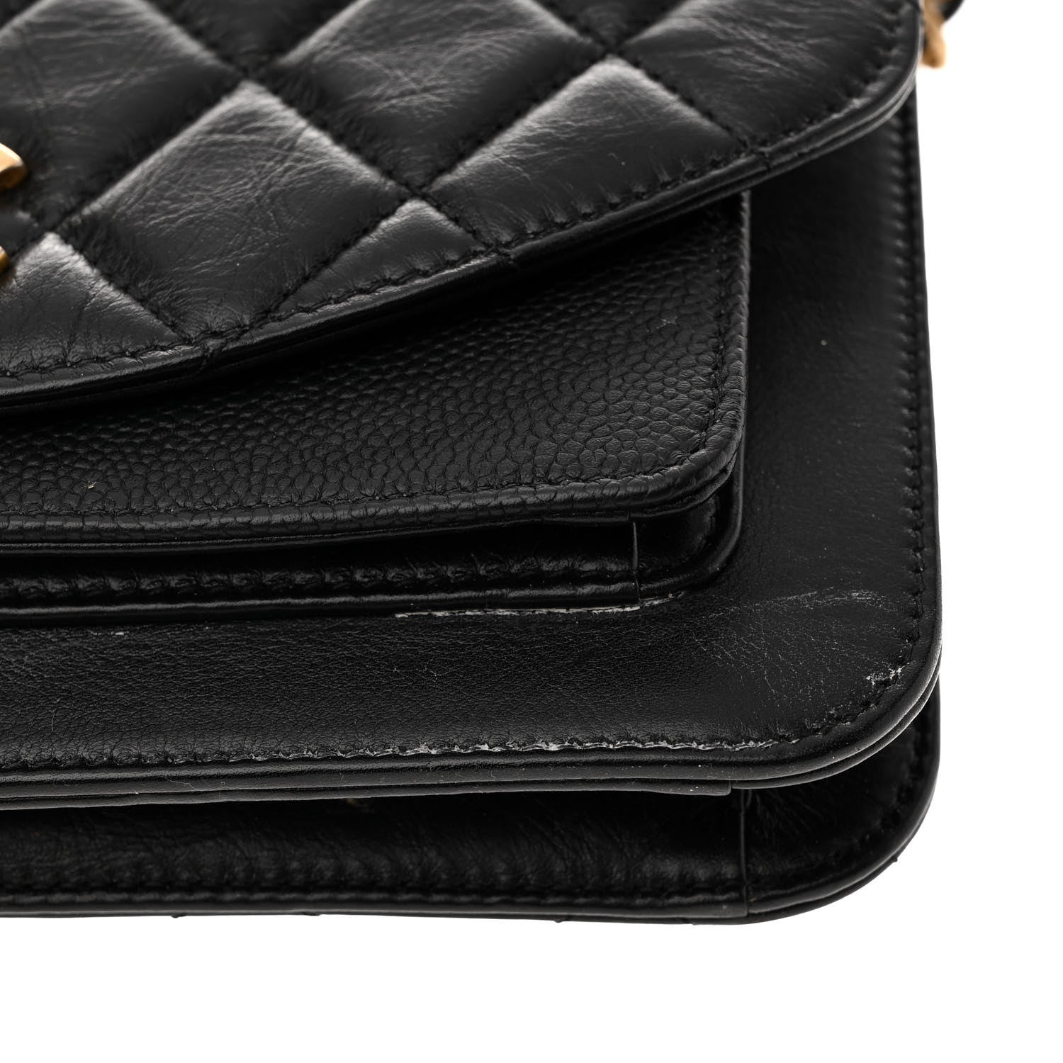 Chanel Calfskin Caviar Quilted Chain Handle Flap Black 11 of 14