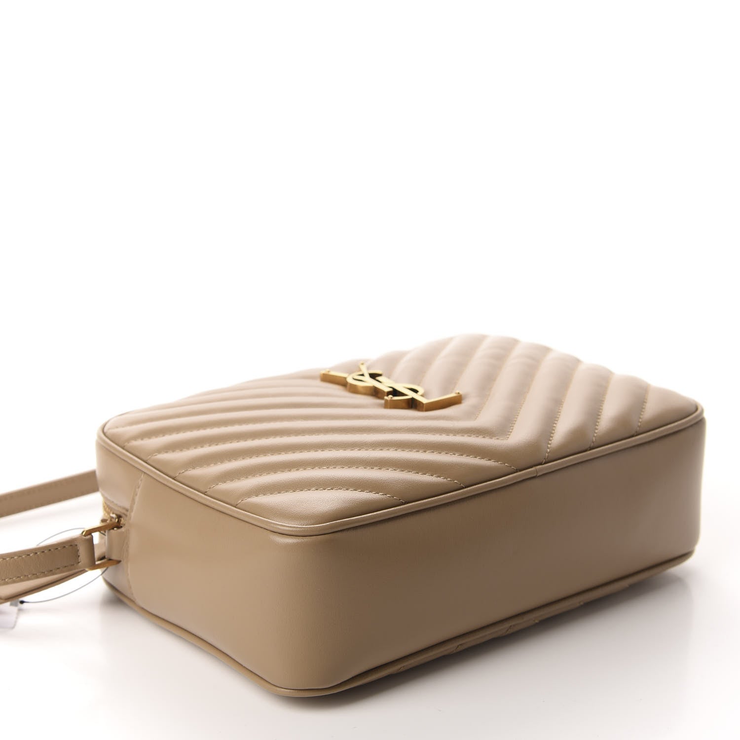 Saint Laurent Calfskin Matelasse Monogram Lou Camera Bag Dark Latte 4 of 10