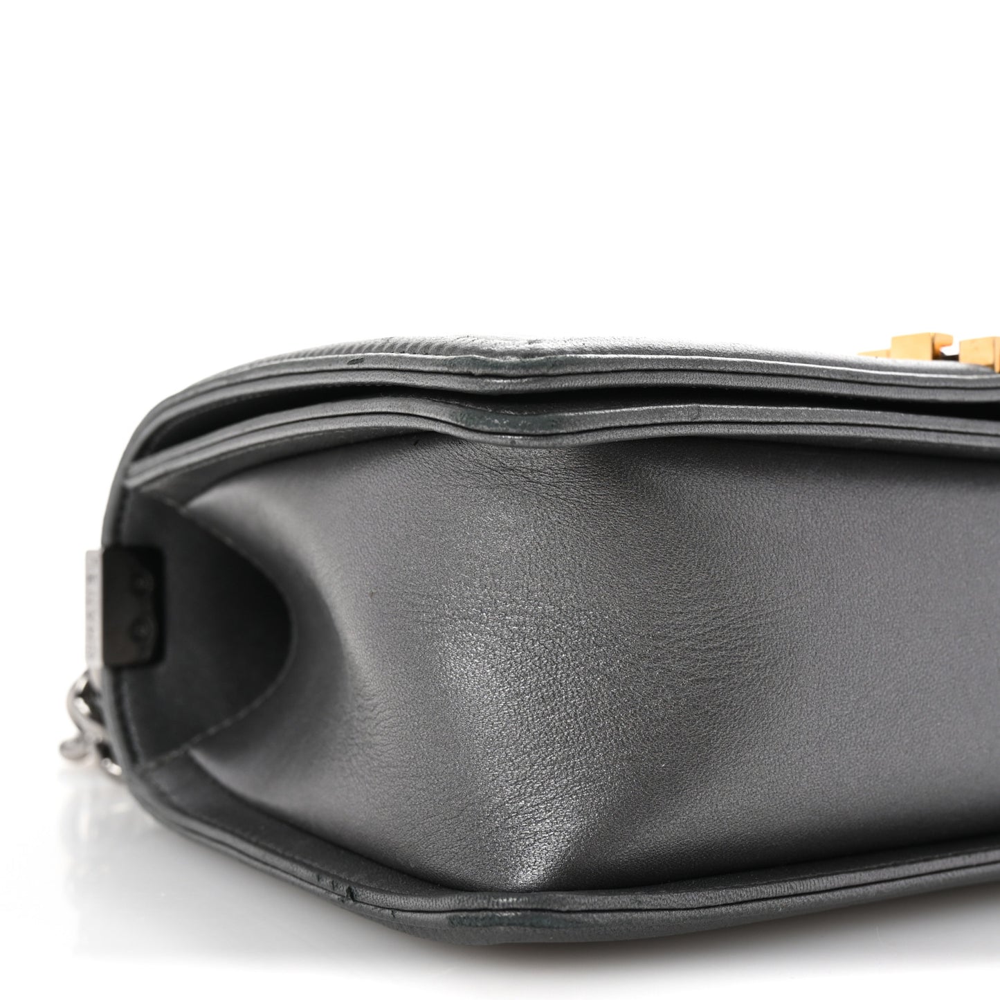 Lambskin Embossed Medium Boy Cube Flap Grey