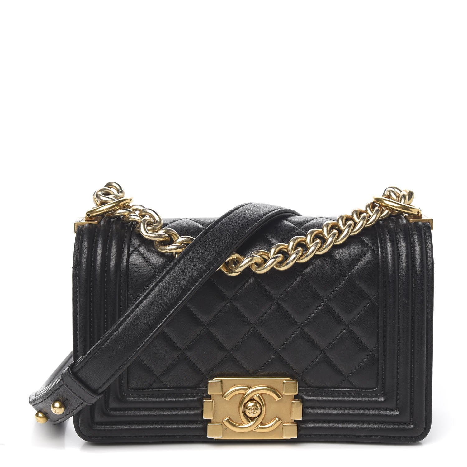 Chanel Lambskin Quilted Small Boy Flap Black 1 of 10