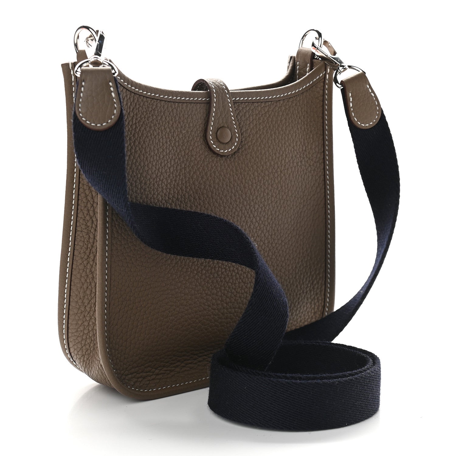 Hermes Taurillon Clemence Amazone Evelyne TPM Etoupe Bleu Indigo 3 of 9