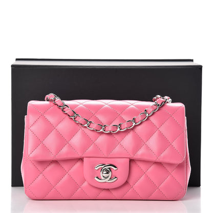 Chanel Lambskin Quilted Mini Rectangular Flap Pink 8 of 8