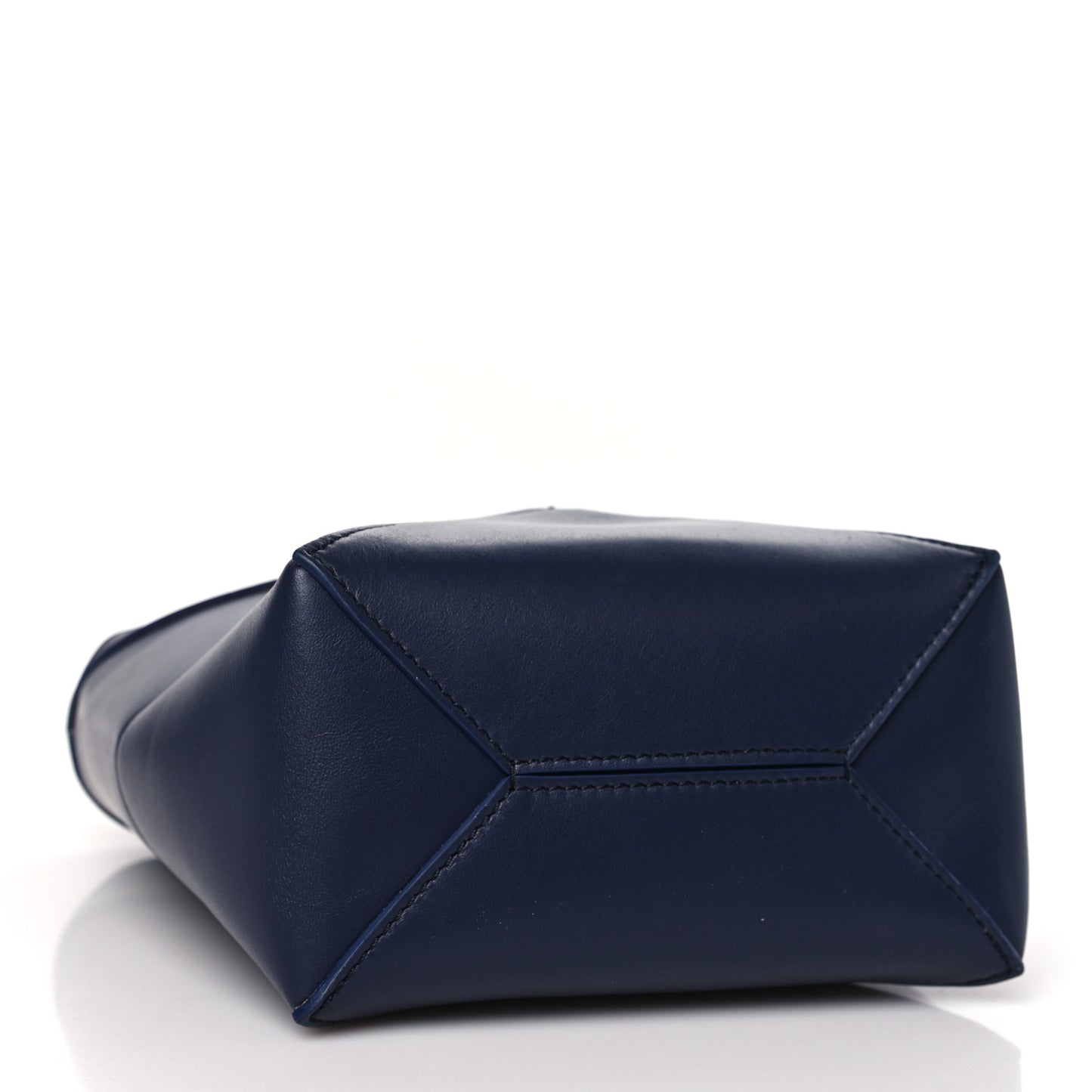 Shiny Calfskin Mini Puzzle Fold Tote Navy