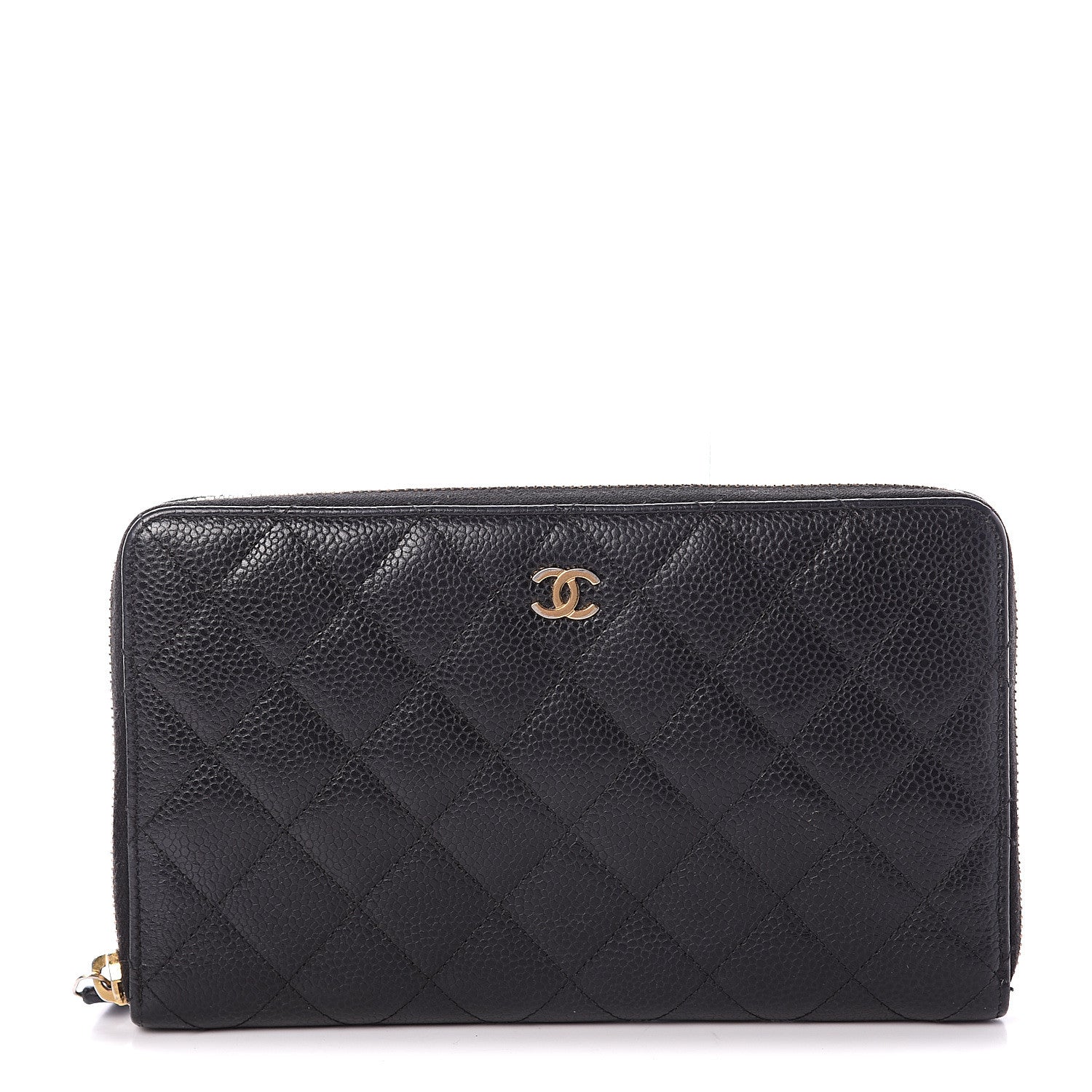 Chanel Caviar Quilted Large Zip Around Organizer Wallet Black 1 of 7