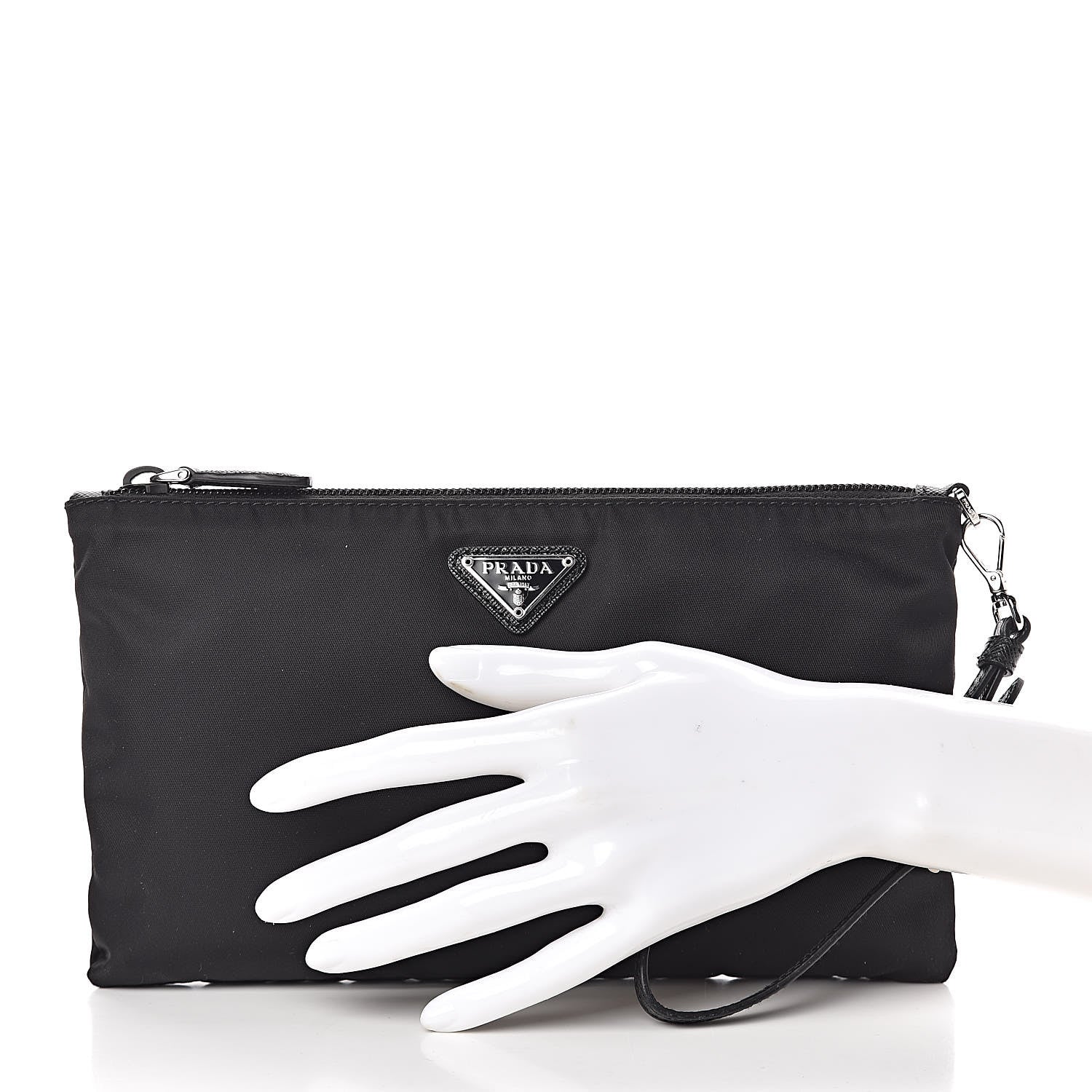 Prada Tessuto Nylon Vela Wristlet Black 2 of 9