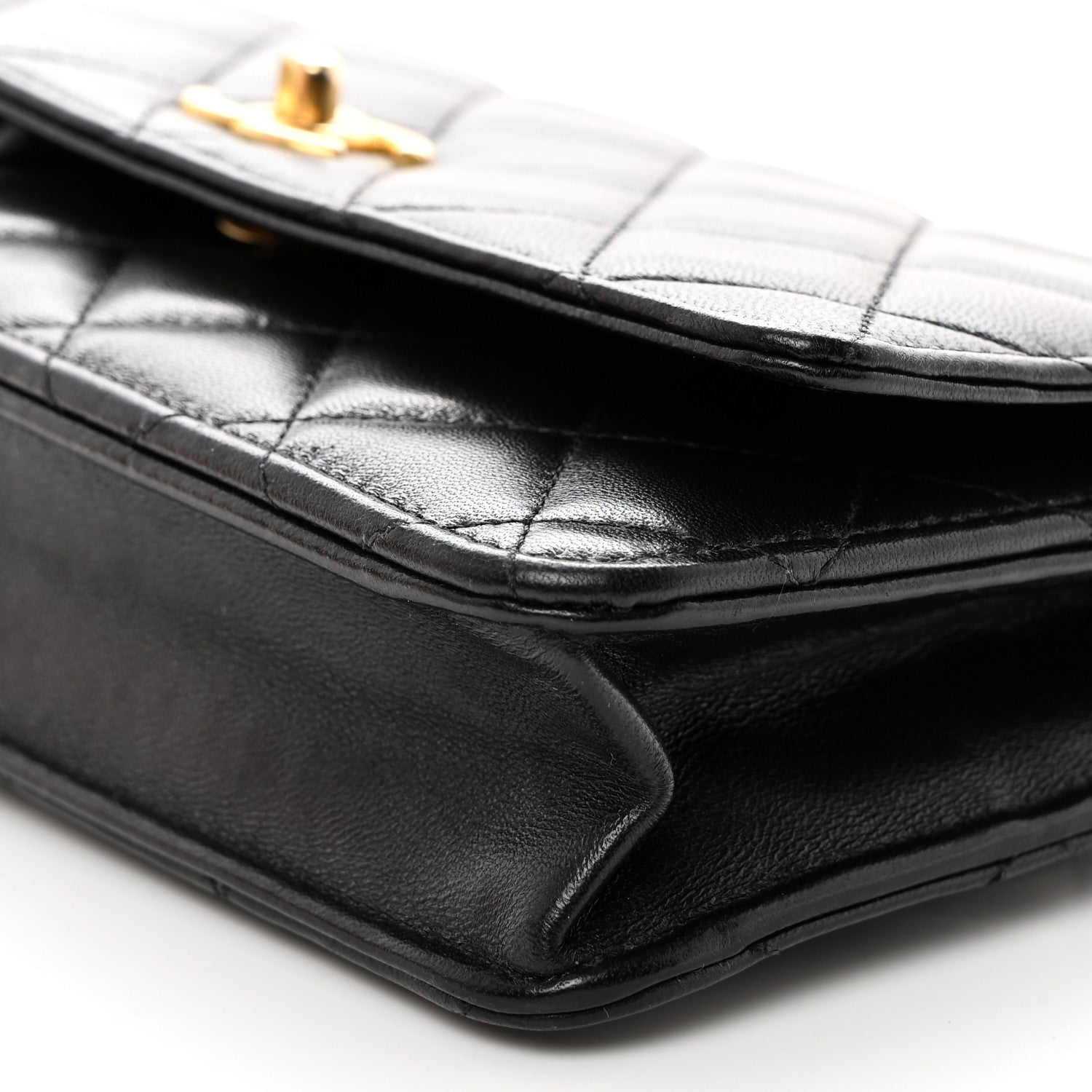 Chanel Lambskin Quilted CC Pearl Crush Wallet on Chain WOC Black 11 of 11