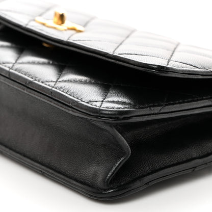 Chanel Lambskin Quilted CC Pearl Crush Wallet on Chain WOC Black 11 of 11