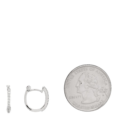 Roberto Coin 18K White Gold Diamond Pave Huggie Earrings 2 of 4