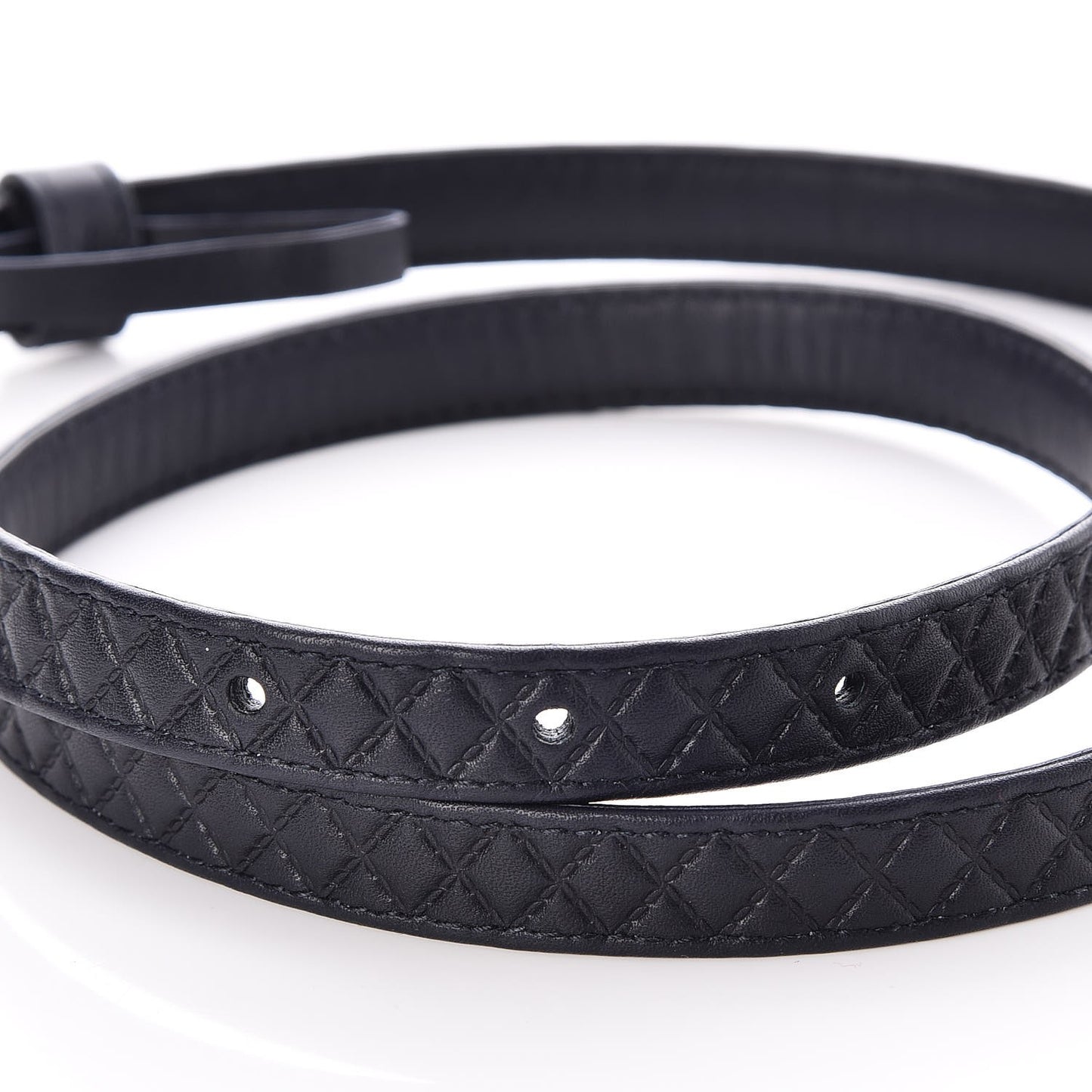 Lambskin Quilted CC Belt 75 30 Navy