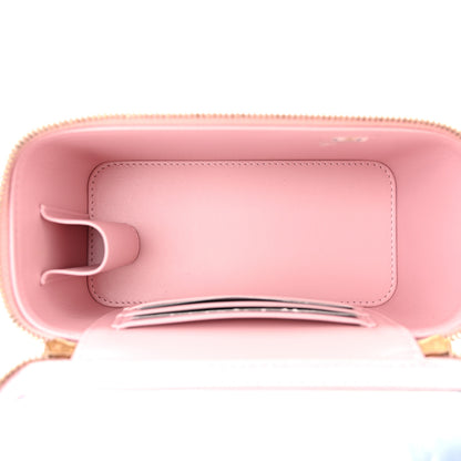 Chanel Lambskin Resin Quilted Vanity Case With Chain Pink 5 of 14