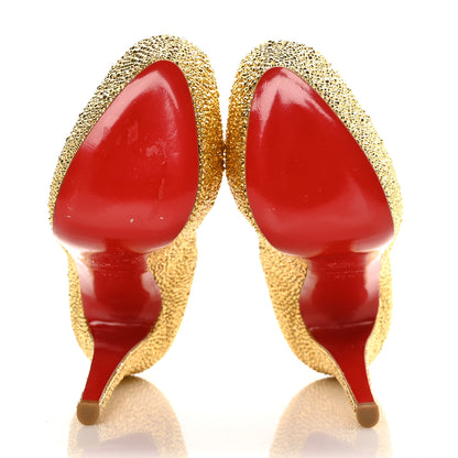 Christian Louboutin Crystal Suede Burma Daffodile Strass 160 Pumps 37.5 Gold 5 of 8