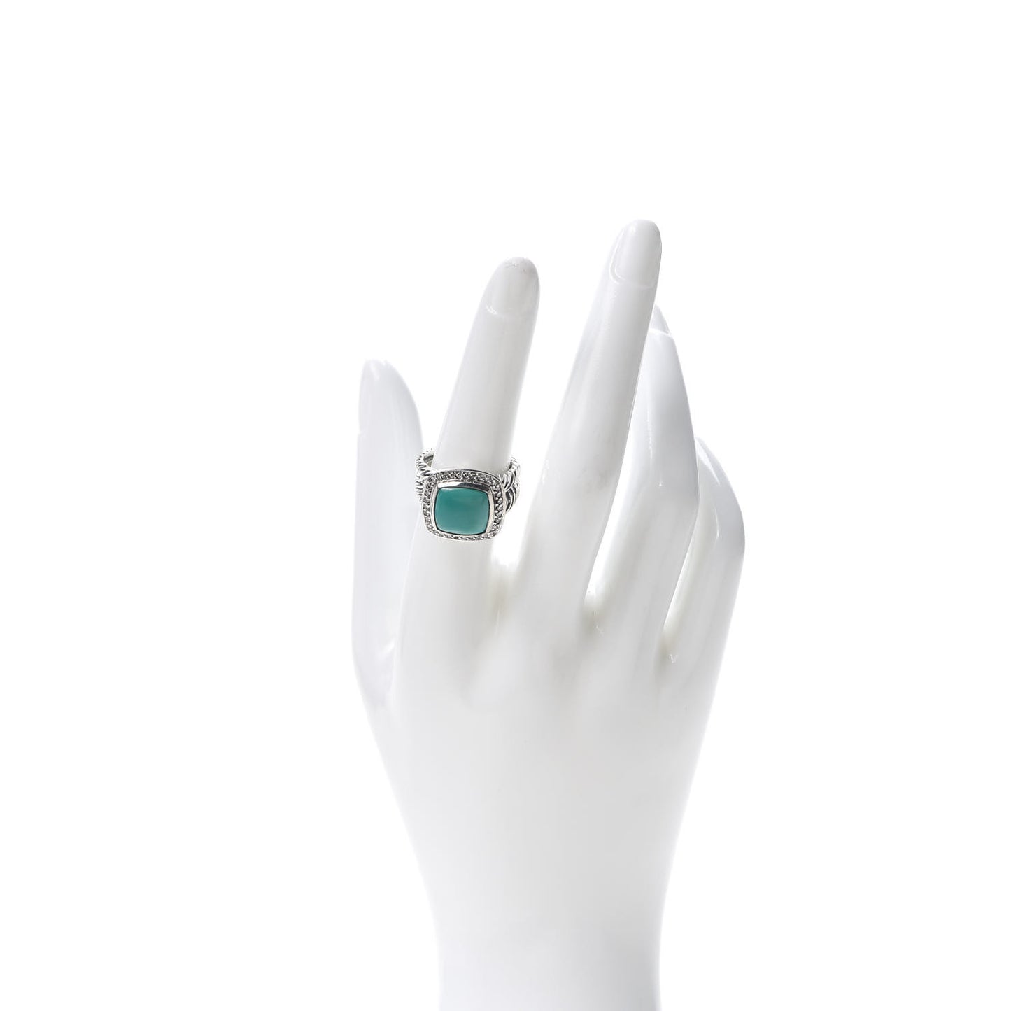Sterling Silver Diamond Turquoise 11mm Albion Ring 54 7