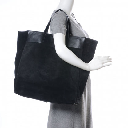 Saint Laurent Suede Leather Reversible Shopper Tote Black 2 of 7