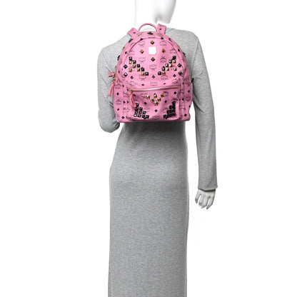 MCM Visetos Studded Small Stark M Backpack Pink 2 of 13
