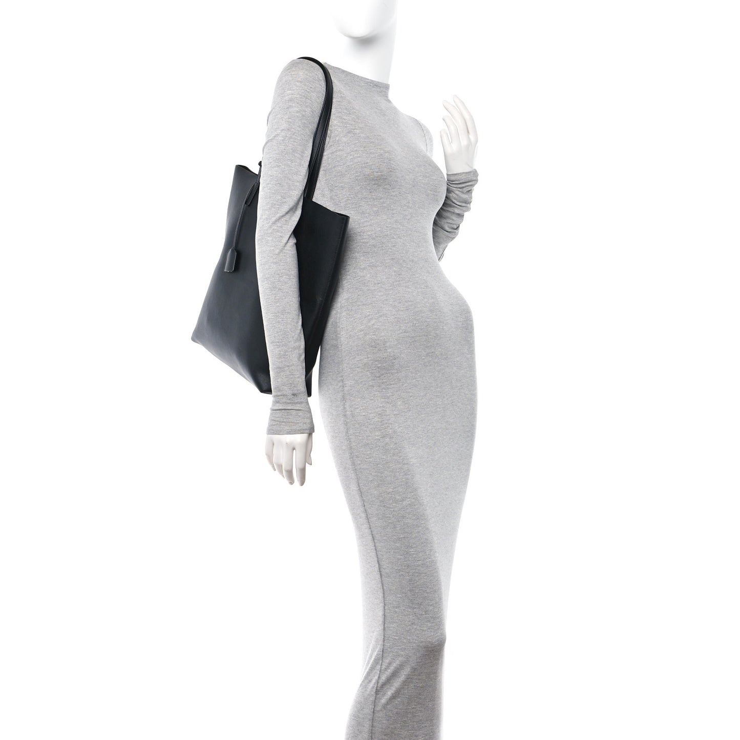 Calfskin North-South Shopping Tote Black