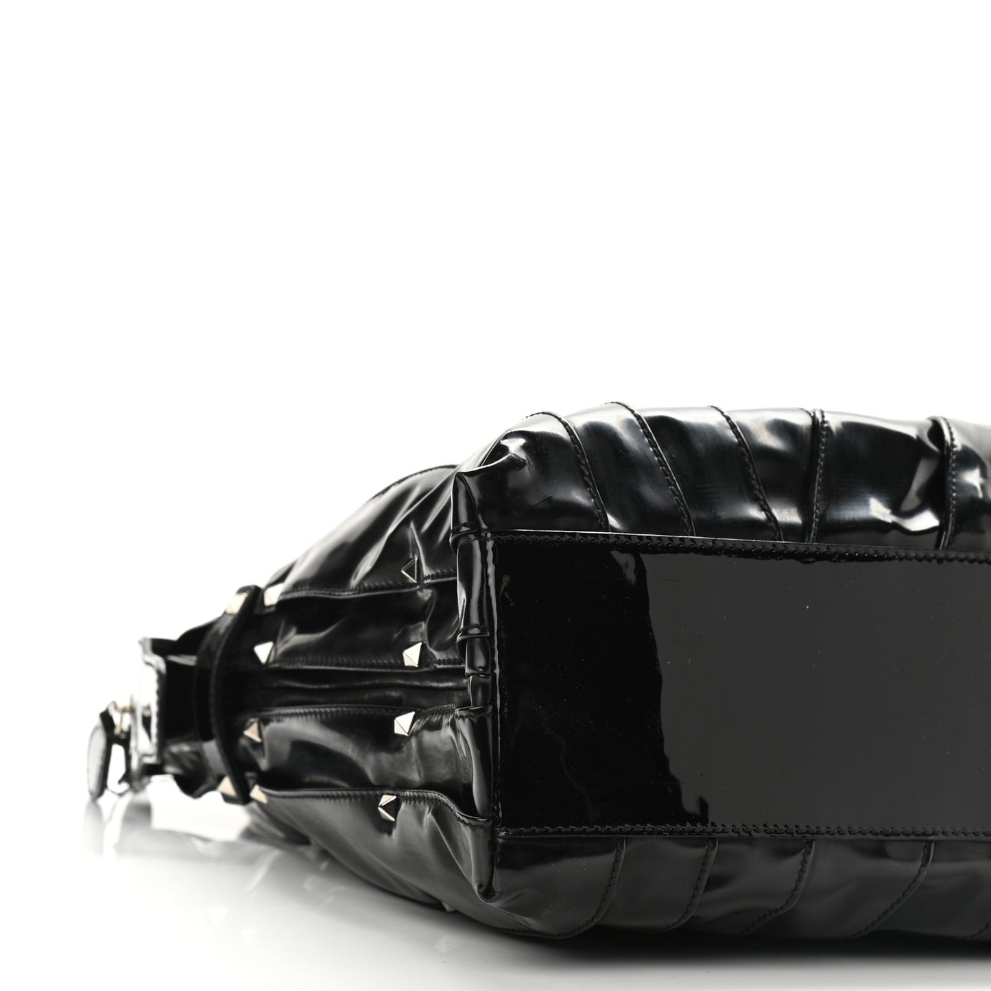 VALENTINO Patent Maizeon Studded Tote Black