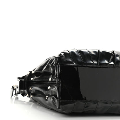 Valentino Garavani VALENTINO Patent Maizeon Studded Tote Black 7 of 8