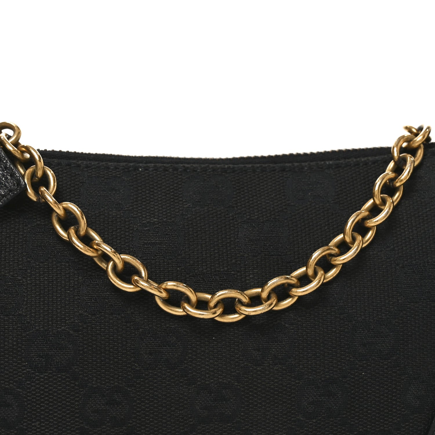 Gucci Monogram Horsebit Nail Chain Pochette Black 8 of 10