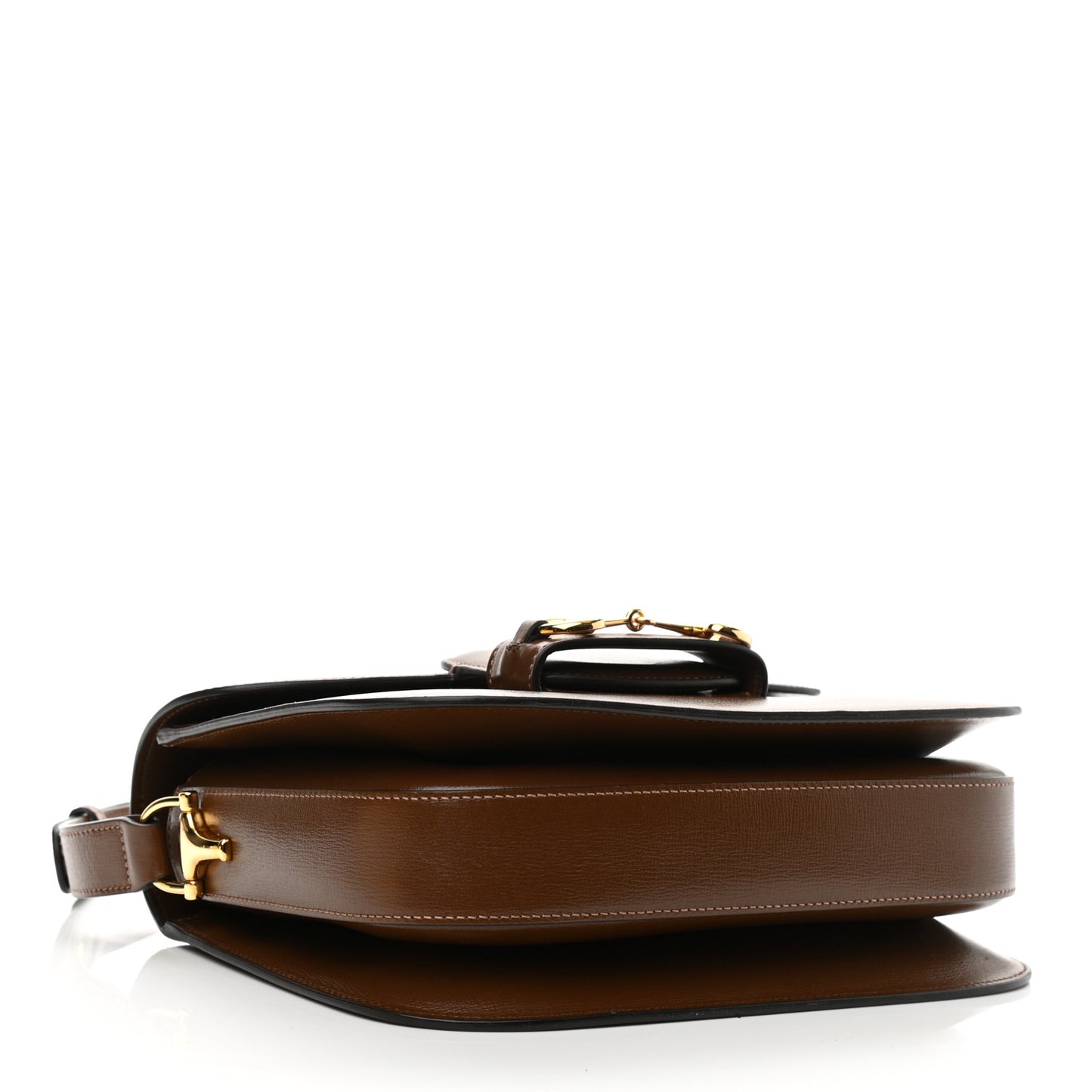 Azalea Calfskin Horsebit 1955 Shoulder Bag Brown Sugar