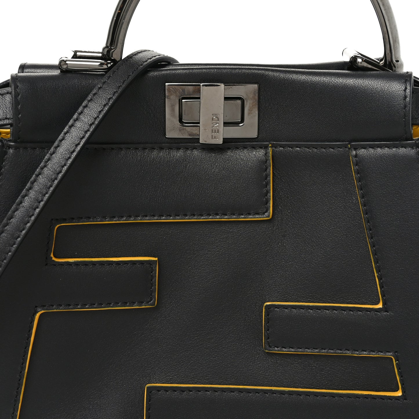 Nappa FF Mini Peekaboo Iconic Satchel Black Sunflower