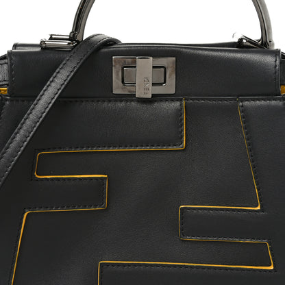 Fendi Nappa FF Mini Peekaboo Iconic Satchel Black Sunflower 8 of 10