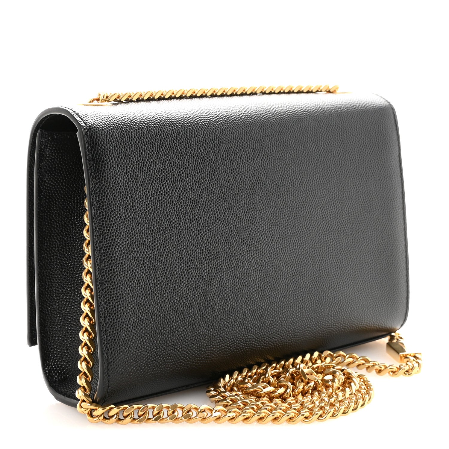 Saint Laurent Calfskin Crocodile Embossed Small Classic Monogram Kate Tassel Satchel Black 3 of 9