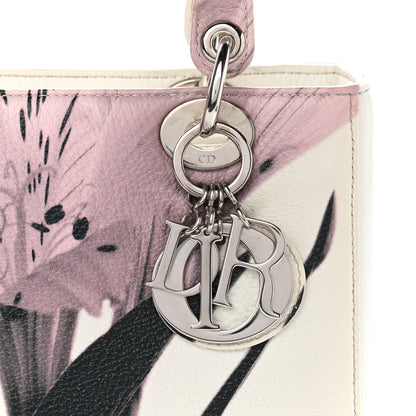 Christian Dior Deerskin Floral Printed Medium Lady Dior White 8 of 13