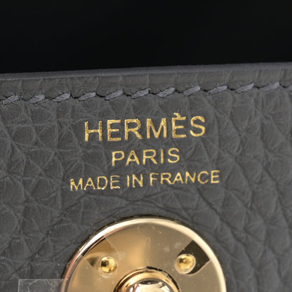 Hermes Taurillon Clemence Mini Lindy 20 Ardoise 6 of 11