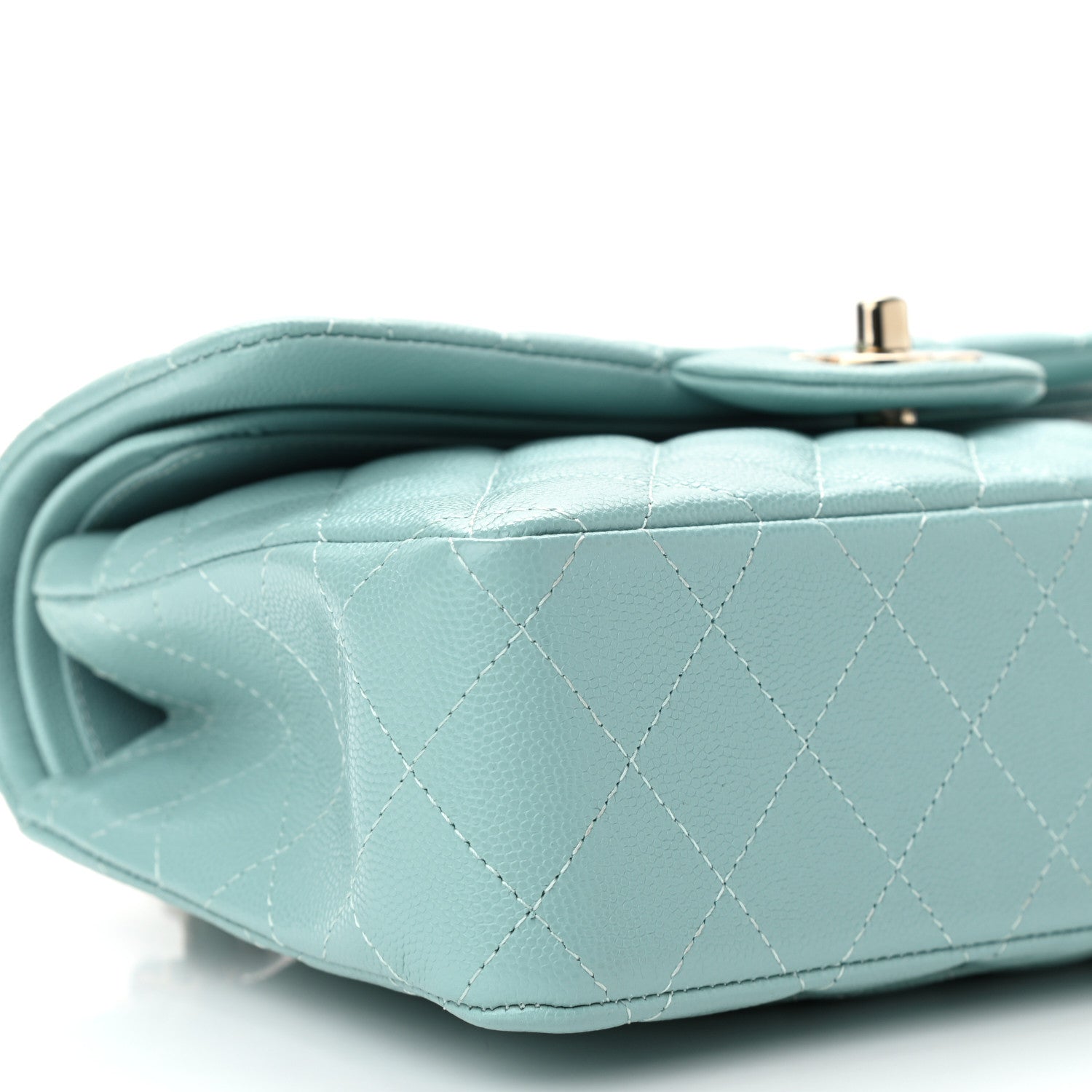 Chanel Caviar Quilted Small Double Flap Light Blue 8 of 10