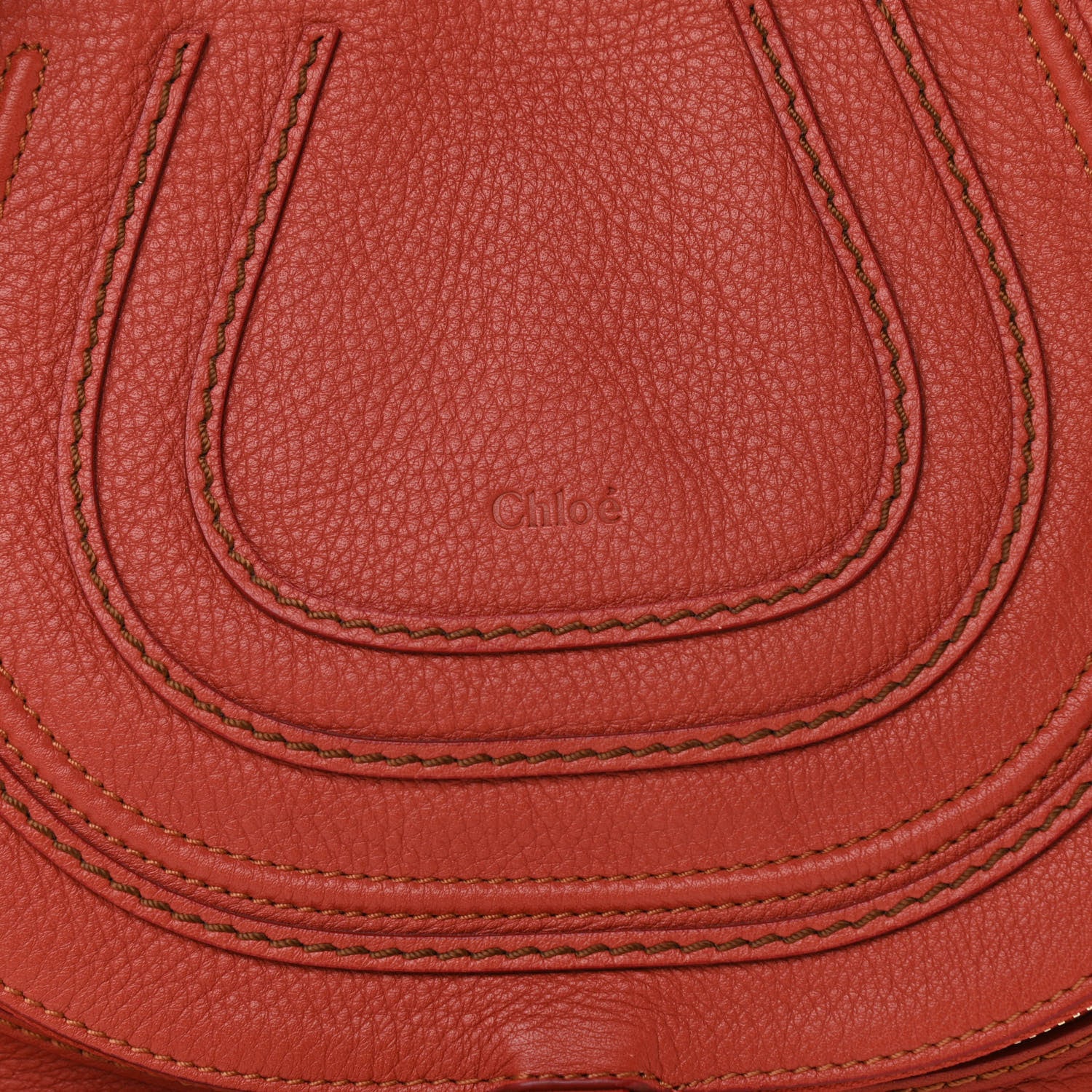 Chloe Calfskin Medium Marcie Round Zip Crossbody Bag Maple Leaf 7 of 9