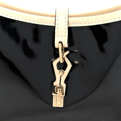 Gucci Patent Micro Jackie O Hobo Black White 8 of 10