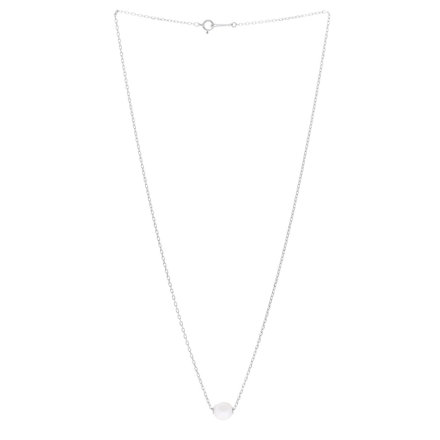 Mikimoto 18K White Gold Akoya Cultured Pearl 8-8.5mm Single Pendant Necklace 3 of 7