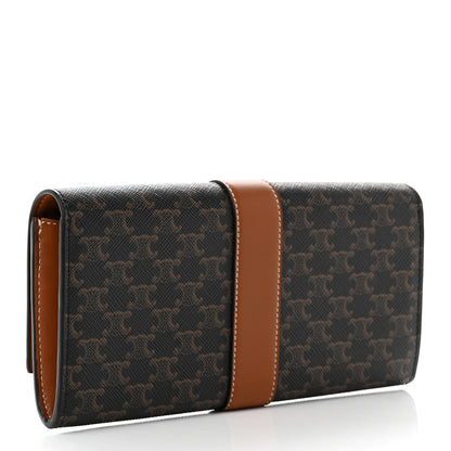 Celine Canvas Triomphe Continental Wallet Tan 3 of 9