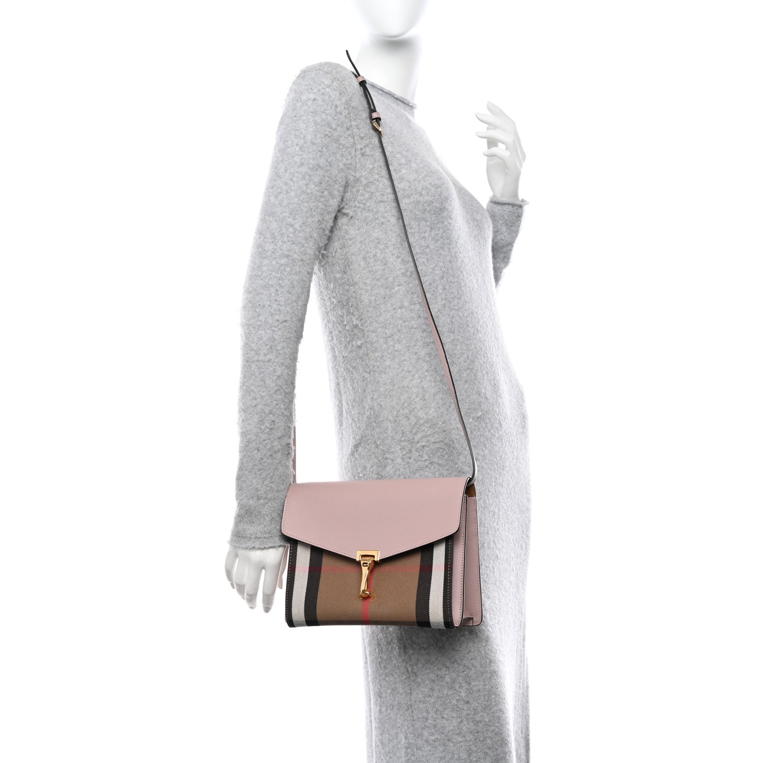 Burberry Derby Calfskin House Check Small Macken Crossbody Bag Pale Orchid 2 of 9