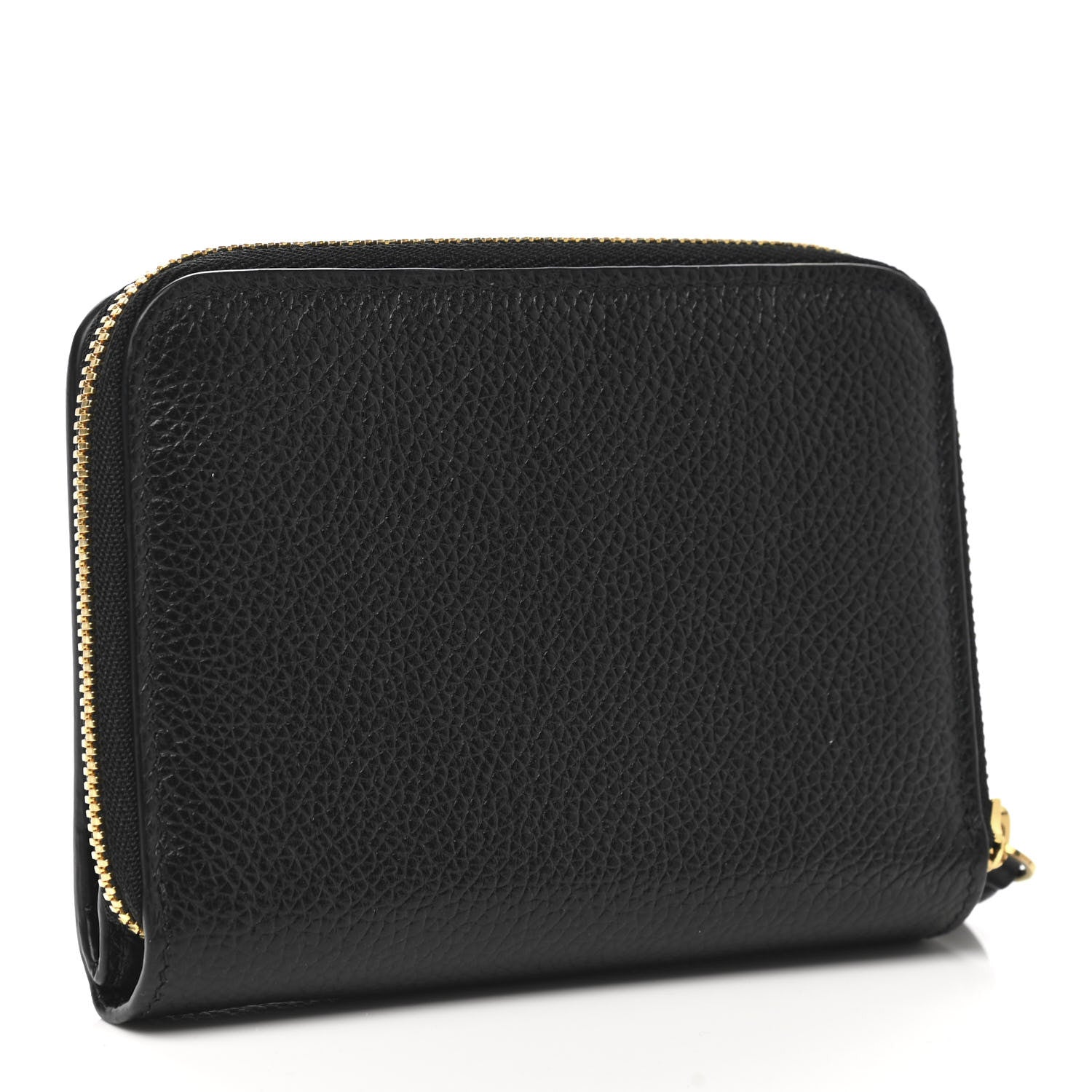 Balenciaga Calfskin Bi-Fold Zip Around Compact Wallet Black 3 of 8