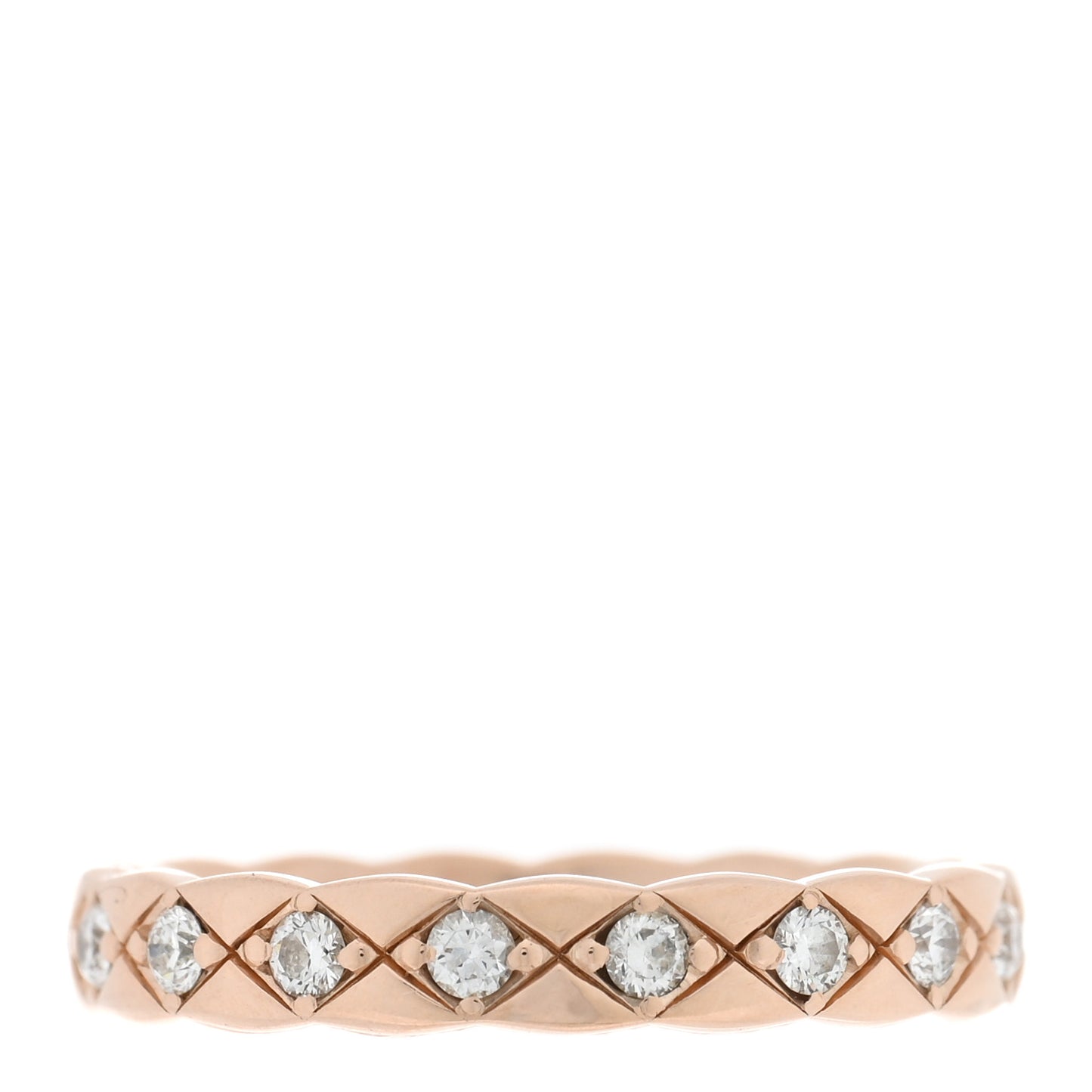 18K Beige Gold Diamond Mini Coco Crush Ring 50 5.25