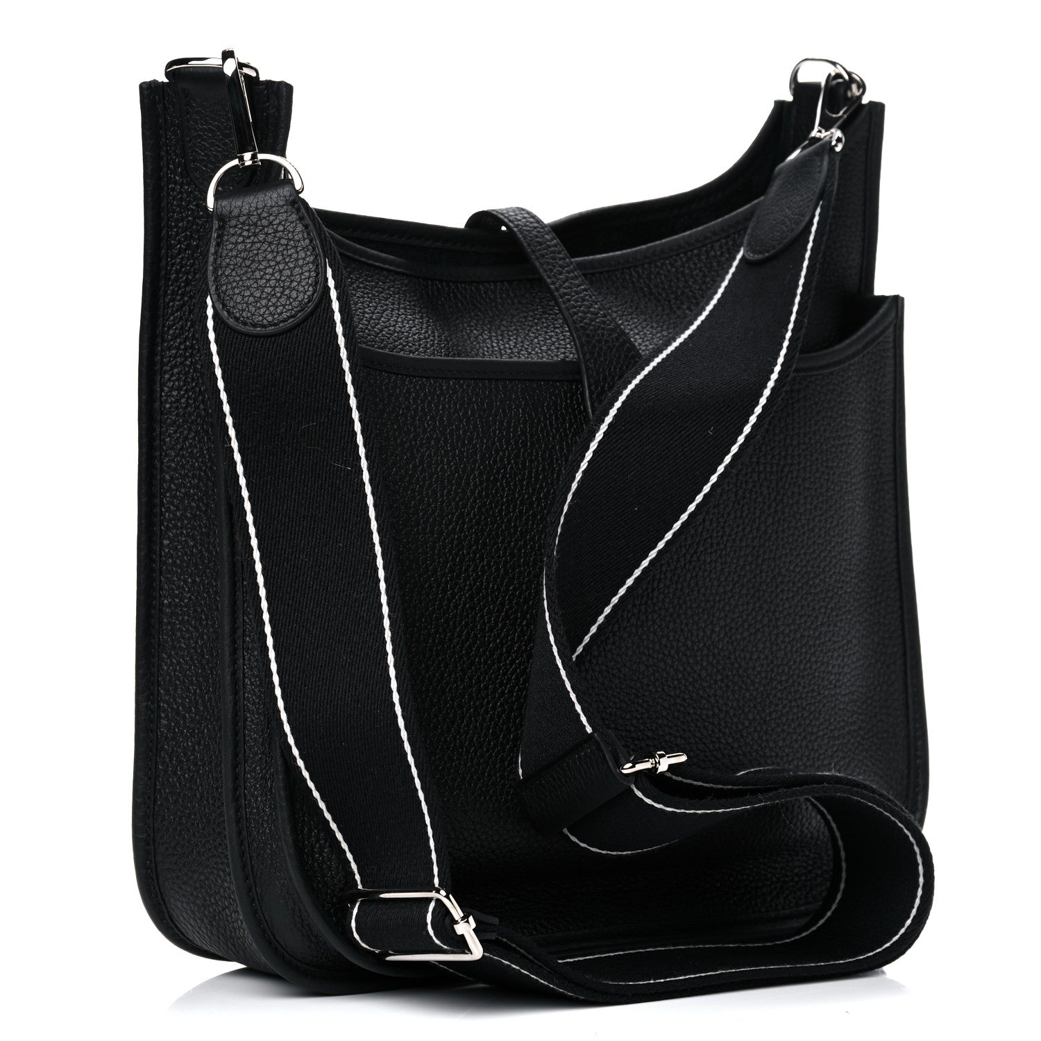 Hermes Taurillon Clemence Amazone Evelyne III PM Black White 3 of 11