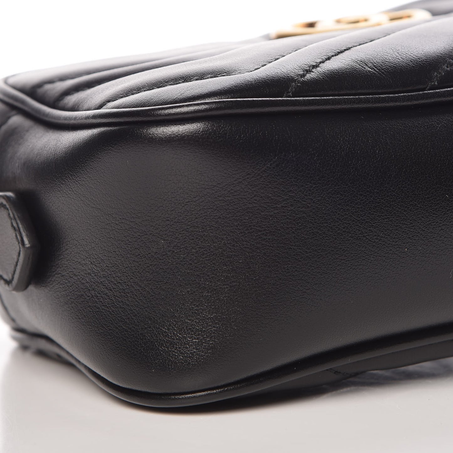 Calfskin Matelasse Mini GG Marmont Chain Shoulder Bag Black