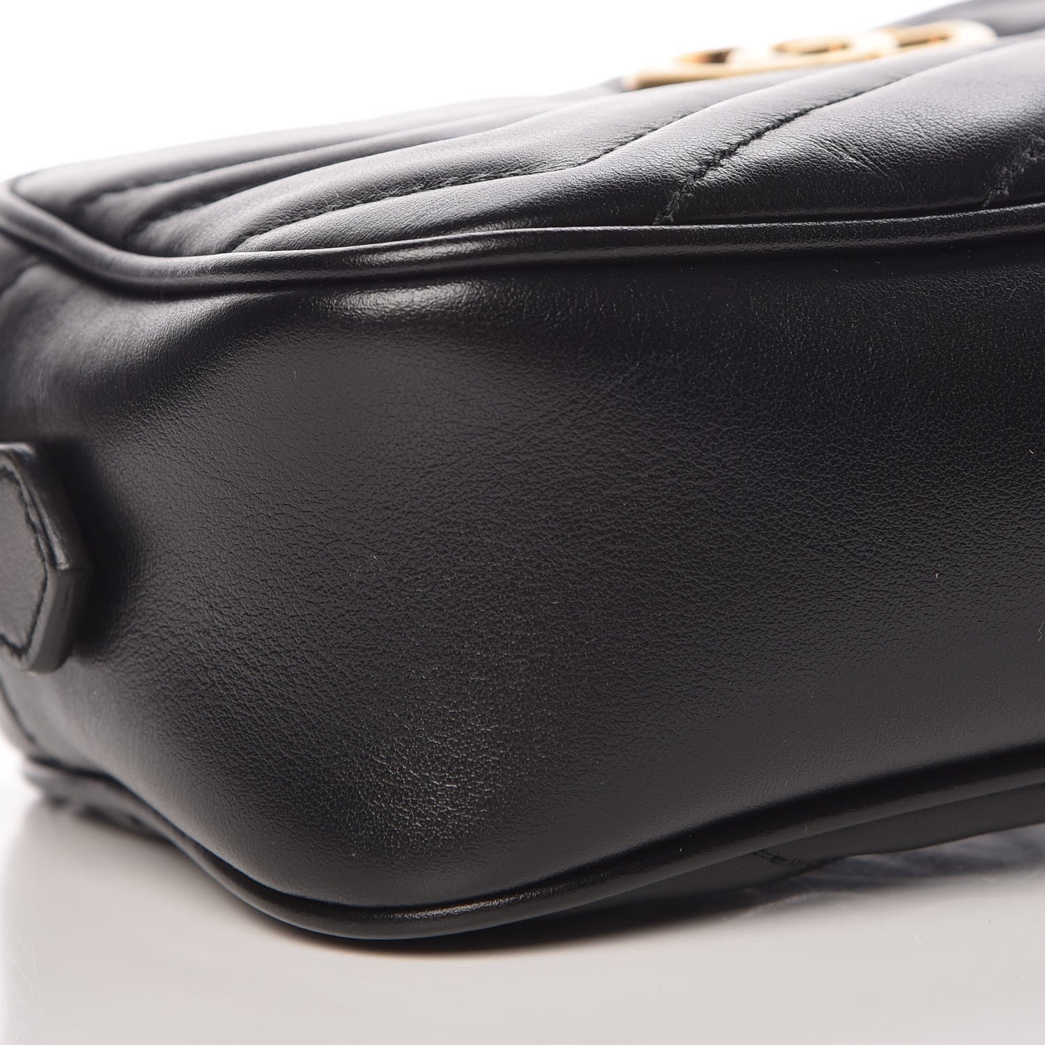 Gucci Calfskin Matelasse Mini GG Marmont Chain Shoulder Bag Black 8 of 10