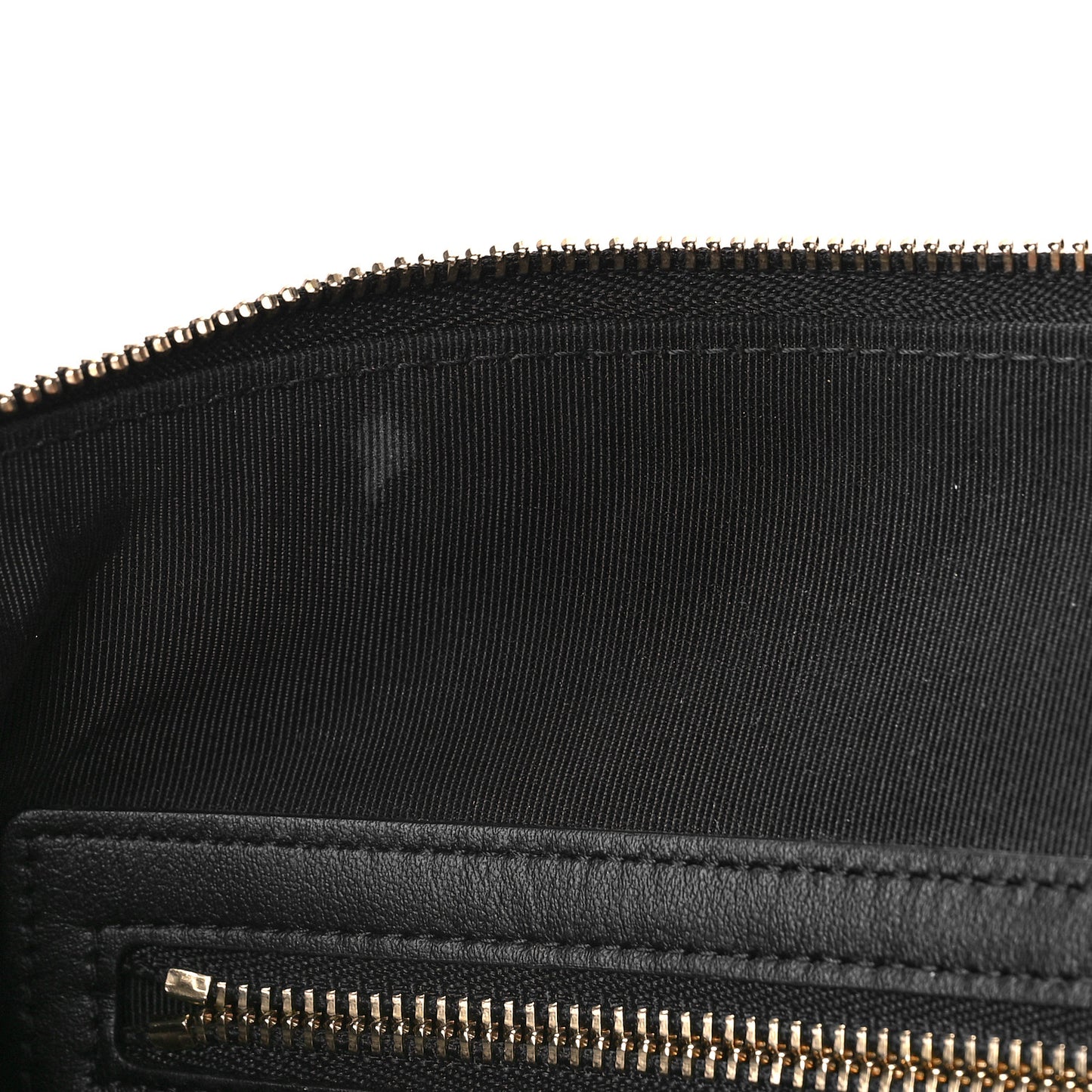 Shiny Crumpled Calfskin Quilted Medium Night by the C Pouch Clutch Black