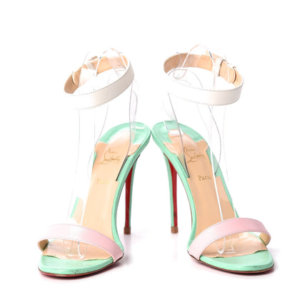Christian Louboutin Shiny Nappa PVC Jonatina 100 Sandals 38 Opal 5 of 20