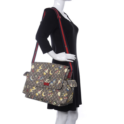 Gucci GG Supreme Monogram Space Diaper Bag Red 2 of 10