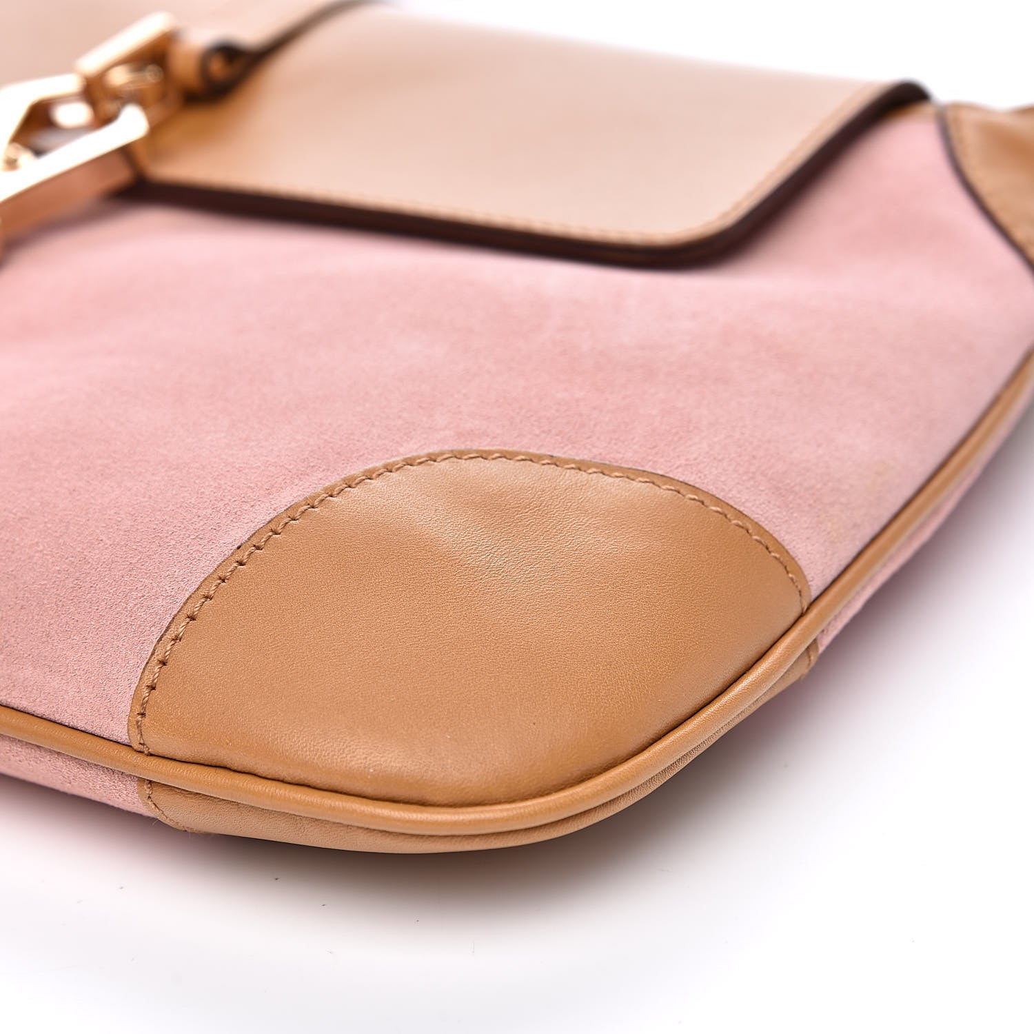 Gucci Suede Calfskin Bamboo Handle Jackie O Hobo Pink 9 of 12