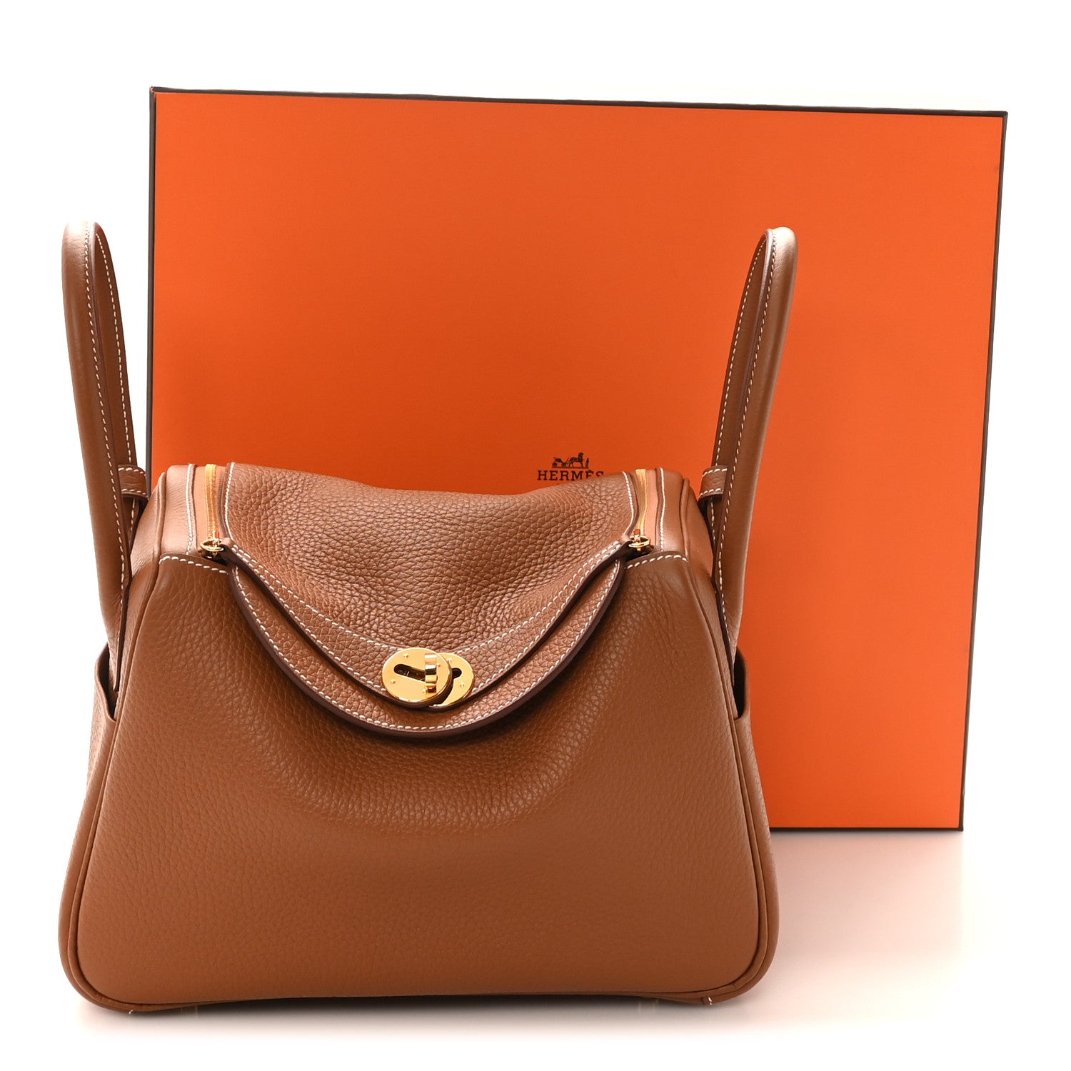 Hermes Taurillon Clemence Lindy 26 Gold 11 of 11